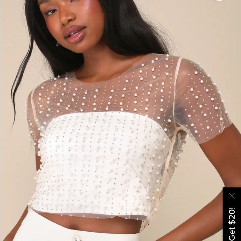 Women’s pearl bead shirt